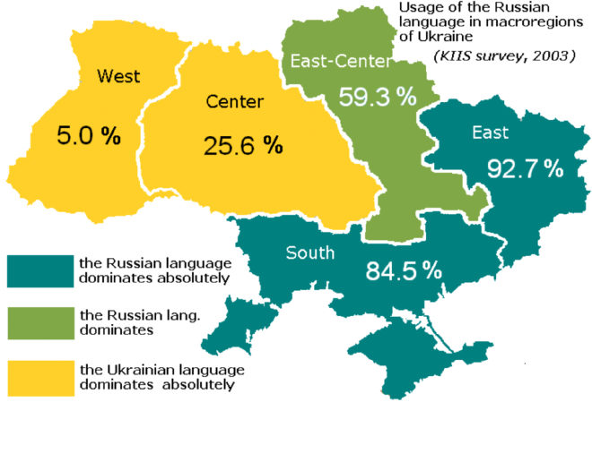 Language map of Ukraine, 2021